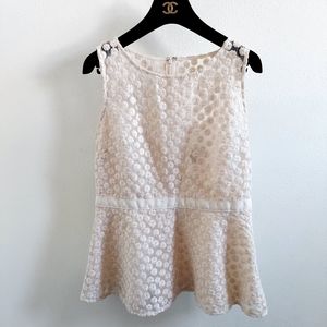 Banana republic floral embroidered plempum top